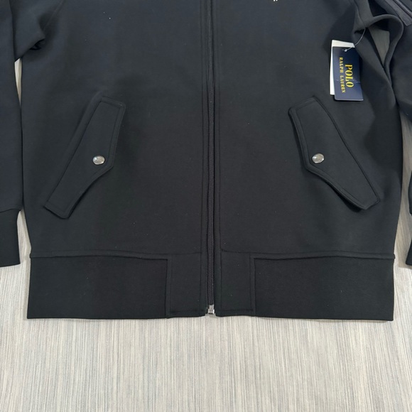 Polo Ralph Lauren Black Double-Knit Bomber Jacket White Pony - Picture 4 of 16